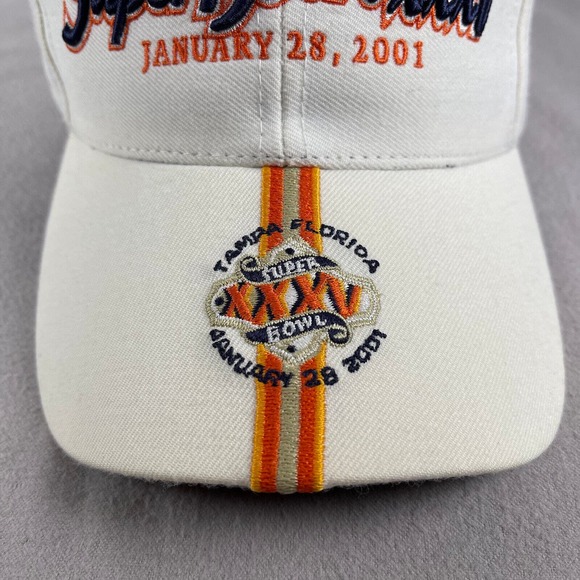 Super Bowl XXXV Hat Mens OS White Wool Baltimore Ravens NY Giants‎ Y2k - Picture 6 of 12